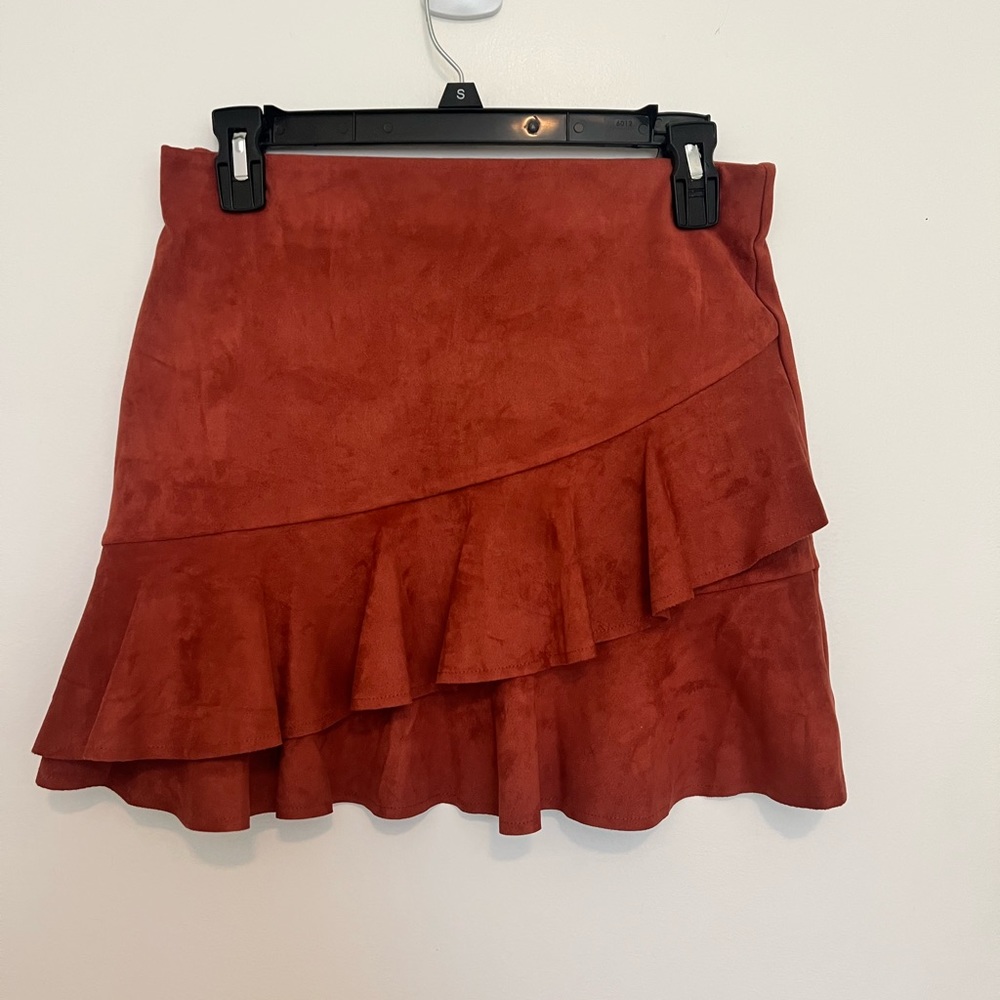 NWT Suede Red Skirt